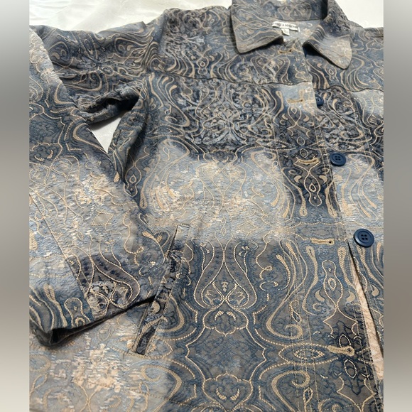 Rebecca Malone jacket size L blue with intricate design - Picture 8 of 9